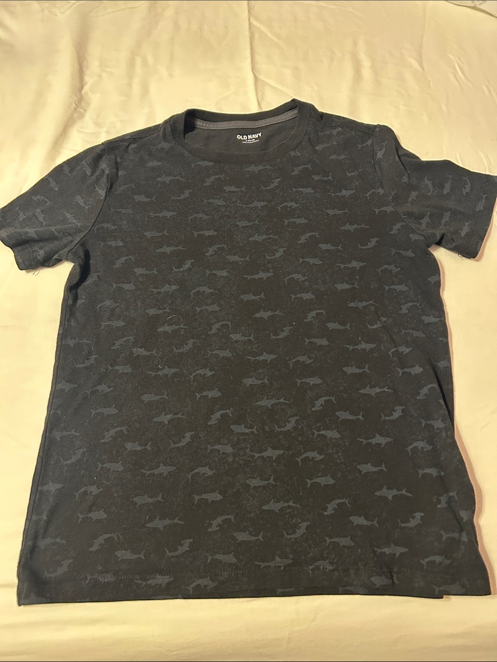 Old Navy Men's Navy Shark-Pattern Short Sleeve Tee